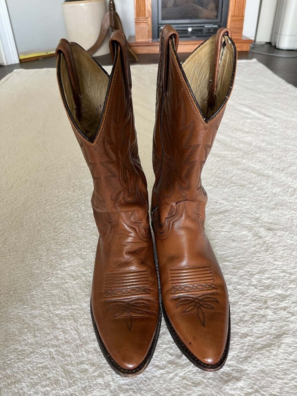 Dan Post Men's Classic Brown Leather Western Cowboy Boots size 9D